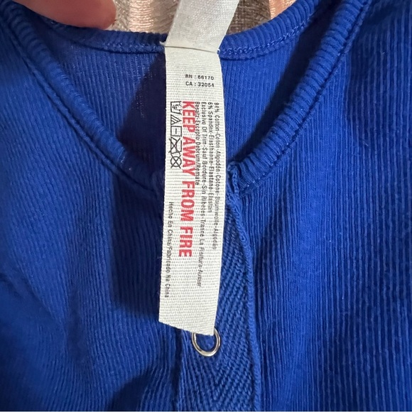 Free People Take Me Out Ribbed Henley Bodysuit in Blue Size Medium - Picture 11 of 14